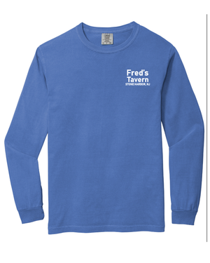 "A Place Where Friends Meet" Flo Blue Long Sleeve Shirt