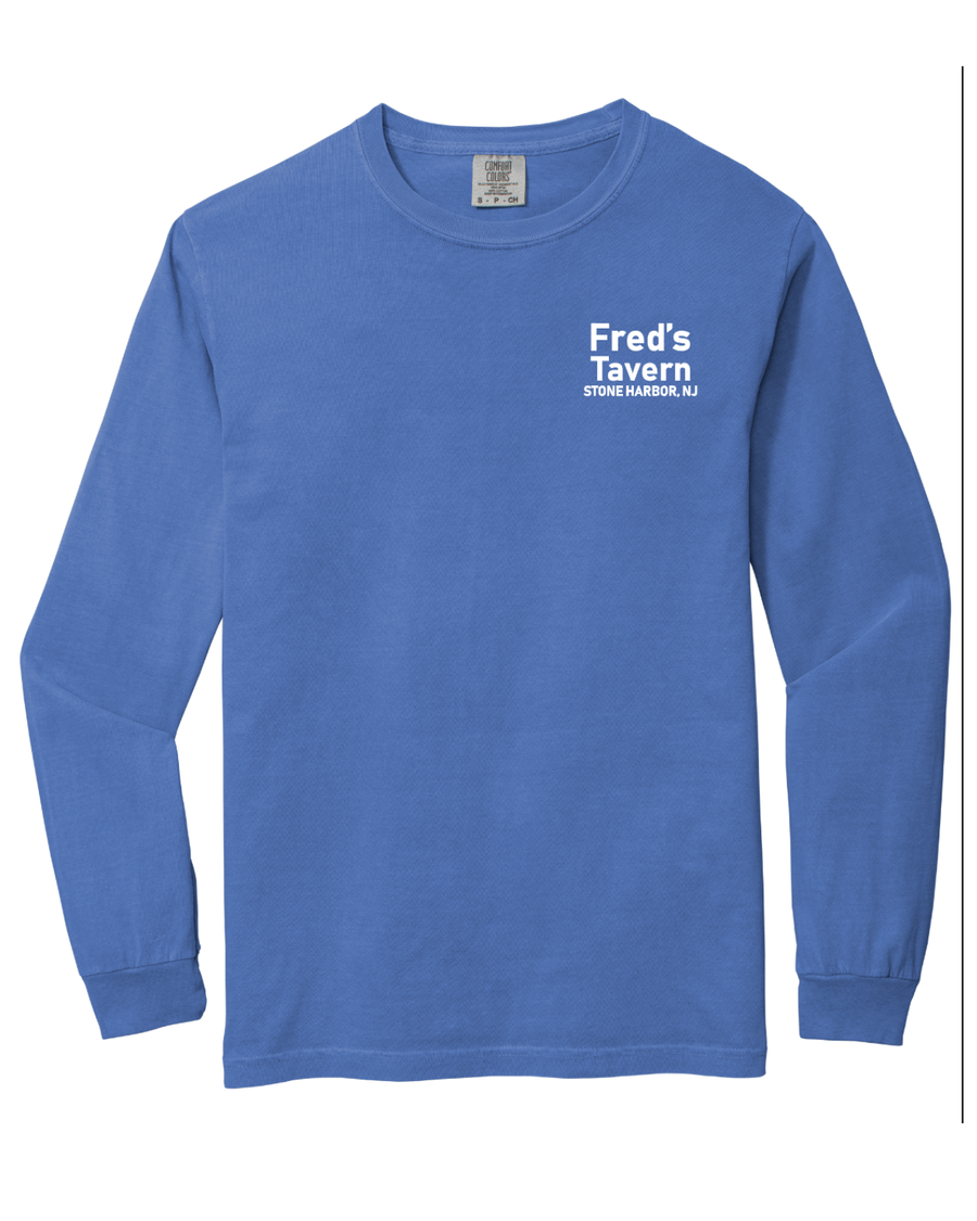 "A Place Where Friends Meet" Flo Blue Long Sleeve Shirt