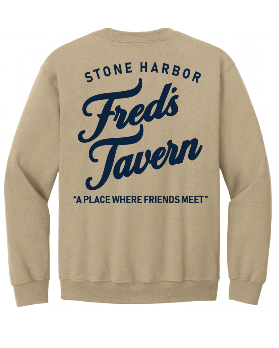"A Place Where Friends Meet" Sand Crewneck Sweatshirt